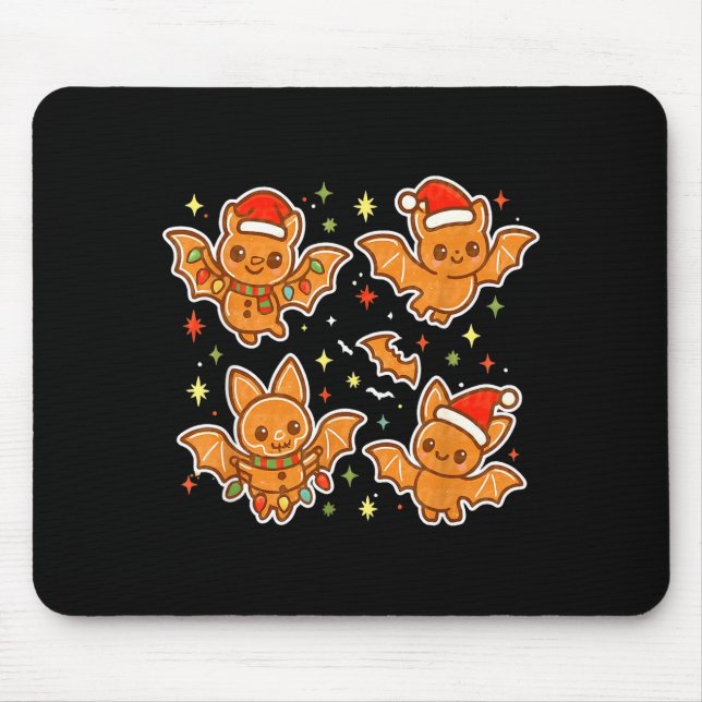 Tapis De Souris Cute Gingerbread Bats Soky Christmas Cookie Graphi (Devant)