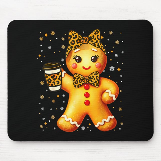 Tapis De Souris Cute Gingerbread Leopard Coquette Christmas Xmas G (Devant)