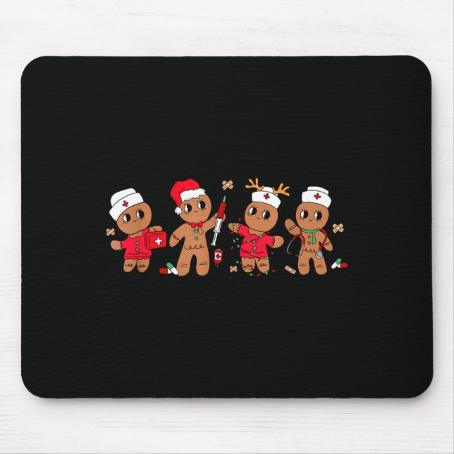 Tapis De Souris Cute Gingerbread Nurse Christmas Design Medical Hu (Devant)