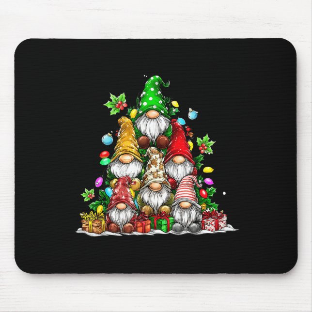 Tapis De Souris Cute Gnomes Christmas Tree Lights Gnomies Gnome Xm (Devant)