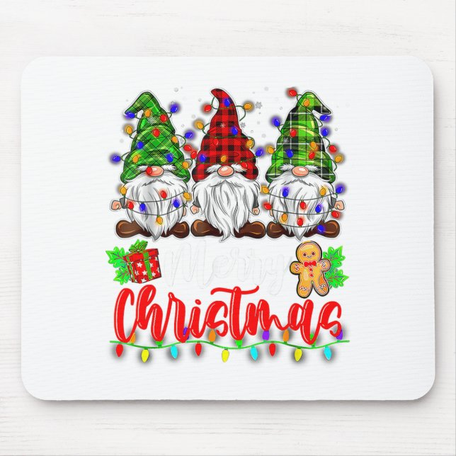 Tapis De Souris Cute Gnomes Merry Christmas Light Family Gnome Xma (Devant)
