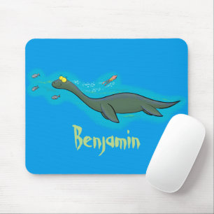 Tapis De Souris Cute, happy sea monster plesiosaur cartoon