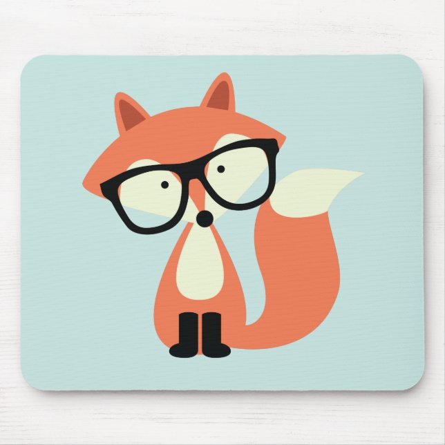 Tapis De Souris Cute Hipster Red Fox (Devant)
