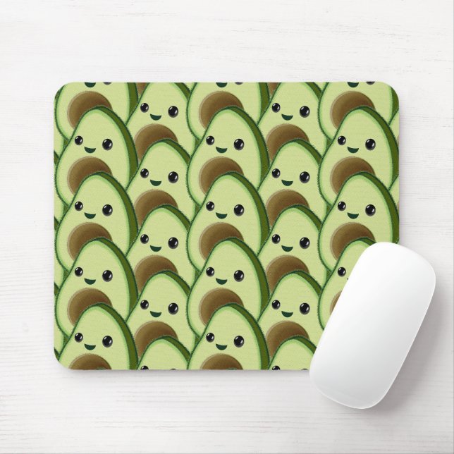 Tapis De Souris Cute Kawaii Avocado sur tout le dessin (Avec souris)