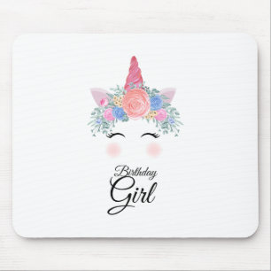 Tapis De Souris Cute Kawaii Colorful Rainbow Unicorn Birthday Girl