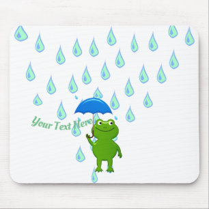 Tapis De Souris Cute Kawaii Grenouille et pluie