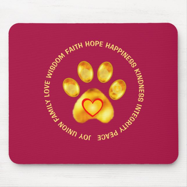 Tapis De Souris Cute moderne Golden Paw (Devant)