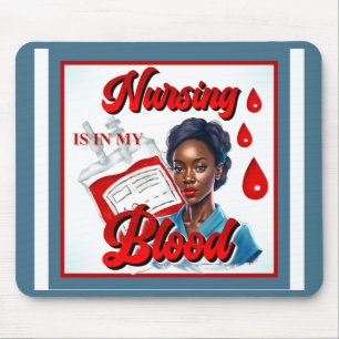 Tapis De Souris Cute Nurse Pinup_ C'est dans mon sang