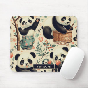 Tapis De Souris Cute Panda Vintage Peinture sans joint