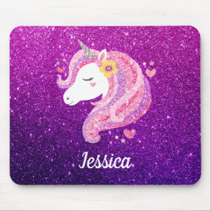 Tapis De Souris Cute Parties scintillant Unicorn