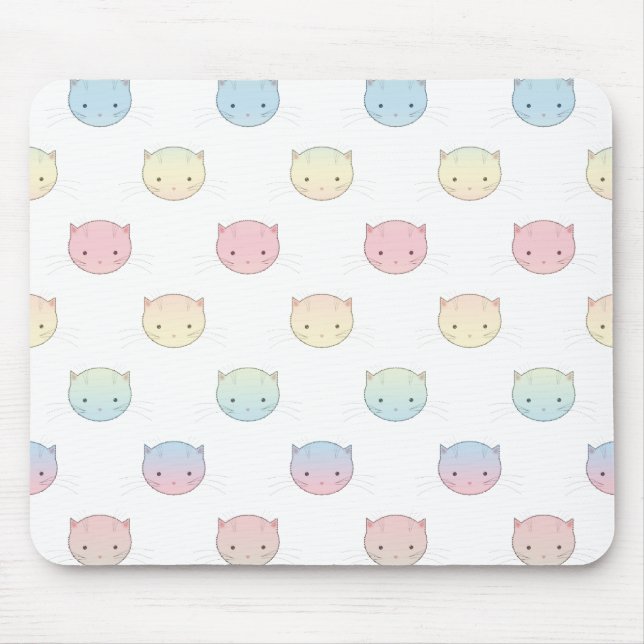 Tapis De Souris Cute Pastel Kitty Chat Façades Motif (Devant)