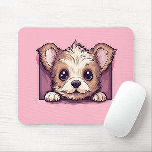 Tapis De Souris Cute Peeking Yorkshire Terrier Chien