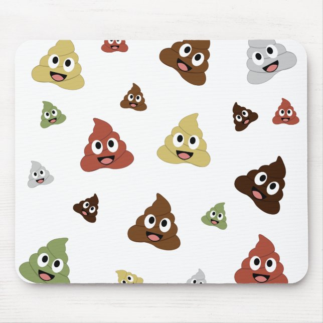 Tapis De Souris Cute Poop emoji funny (Devant)