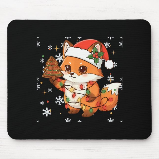 Tapis De Souris Cute Racoon Lights Tree Cake Funny Xmas Merry Chri (Devant)