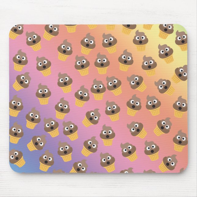 Tapis De Souris Cute Rainbow Poop Emoji Ice Cream Cone Motif (Devant)