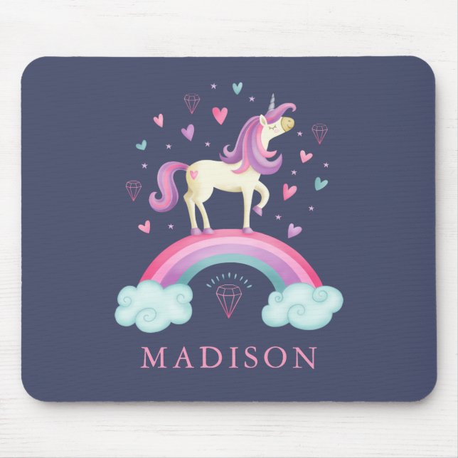 Tapis De Souris Cute Rainbow Unicorn (Devant)
