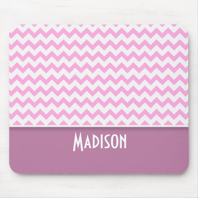 Tapis De Souris Cute rose Chevron (Devant)