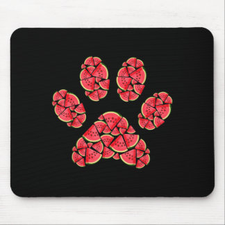 Tapis De Souris Cute Silhouette Of Dog Paw Watermelon Slices