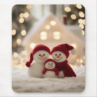 Tapis De Souris Cute Snowman Family Winter Christmas