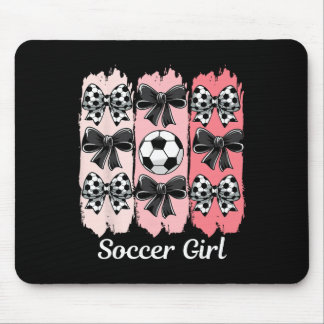 Tapis De Souris Cute Soccer Girl Coquette Bow Soccer Girl Soccer B