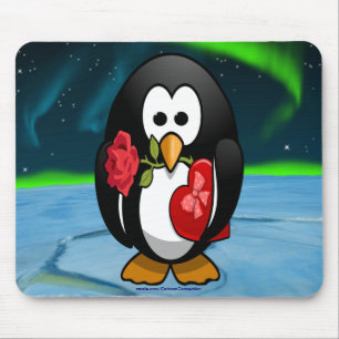 Tapis De Souris Cute Valentine's Day Penguin Funny Cartoon