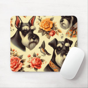 Tapis De Souris Cute Vintage Schnauzer