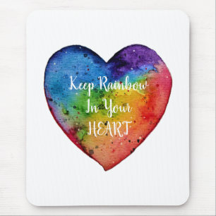 Tapis De Souris Cute Watercolor Rainbow