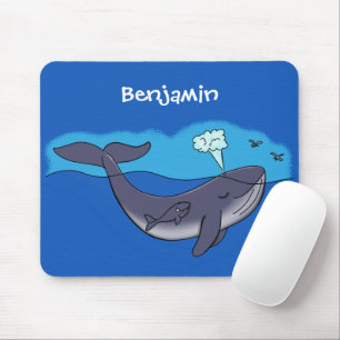 Tapis De Souris Cute whale and calf cartoon