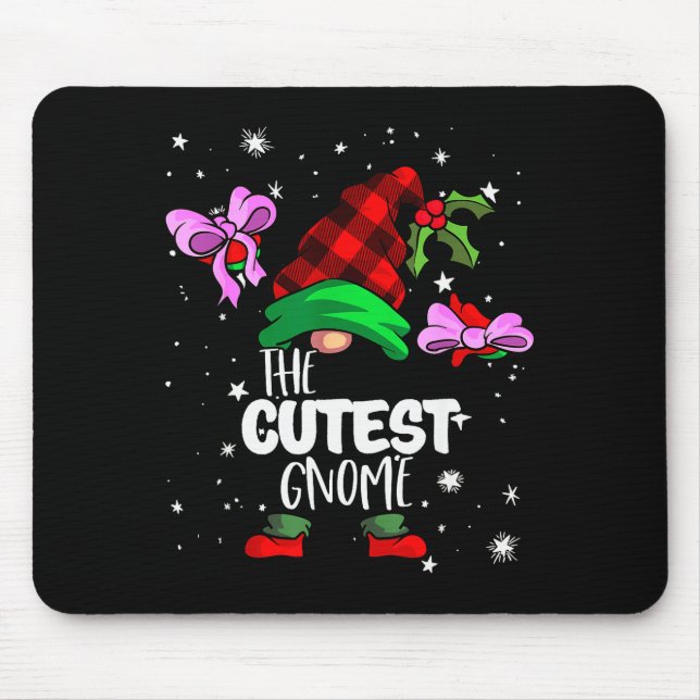 Tapis De Souris Cutest Gnome Red Buffalo Plaid Matching Family Chr (Devant)
