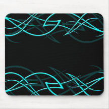 Cyan sur la "élégance" noire Mousepad