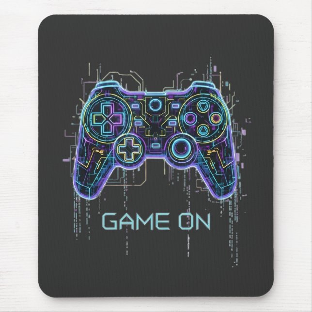 Tapis De Souris  ​Cyberpunk Gaming Controller - Neon Game On Tech  (Devant)