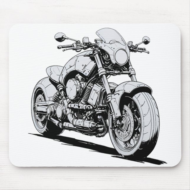 Tapis De Souris Cyberpunk Motorcycle Enk Dessin Mousepad (Devant)