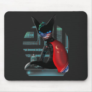 Tapis De Souris Cyberpunk Ninja Chat noir