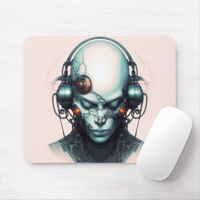 Tapis De Souris Cyborg Cyberpunk Dj (Avec souris)