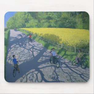 Tapis De Souris Cyclistes et champ jaune Kedleston Derby
