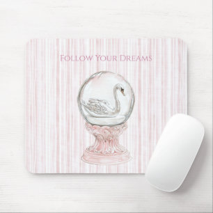 Tapis De Souris Cygne à rayures roses  