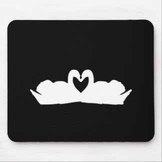 Tapis De Souris Cygnes D'Amour Noir Et Blanc