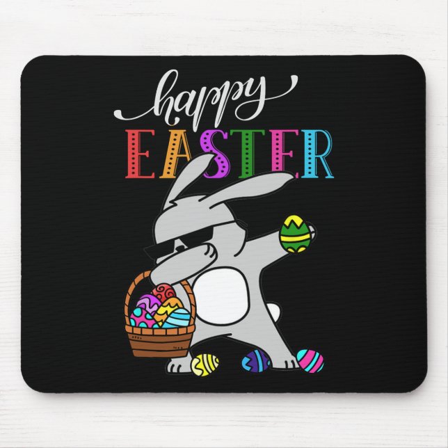 Tapis De Souris Dabbing Bunny Happy Easter Day Outfit (Devant)