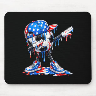 Tapis De Souris Dabbing Football Drip Glace Drapeau Américain 4