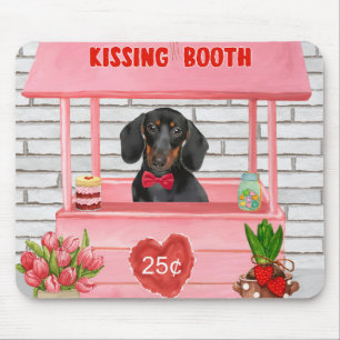 Tapis De Souris Dachshund Chien Valentine's Day Kissing Booth