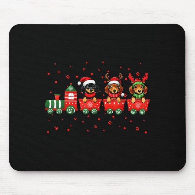 Tapis De Souris Dachshund Christmas Dog Lights Santa Xmas Pet Dog  (Devant)