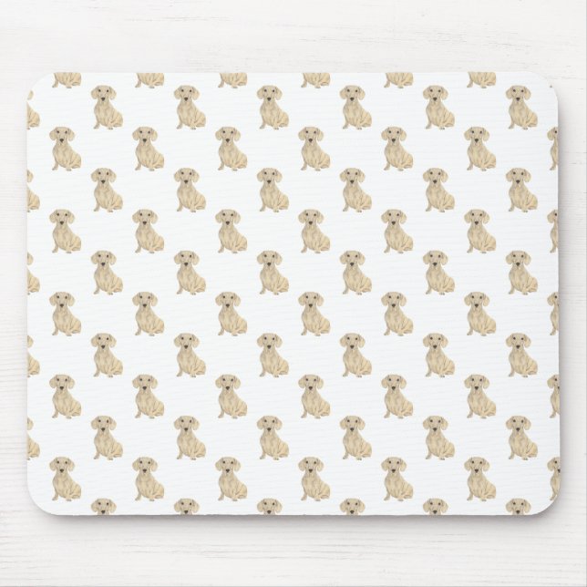 Tapis De Souris Dachshund (Lisse, Crème) (Devant)
