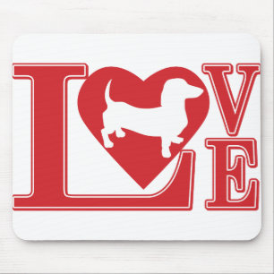 Tapis De Souris Dachshund Love Heart