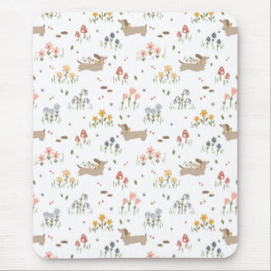 Tapis De Souris Dachshund Lover Weiner Chien Saucisse Chien Fleur 