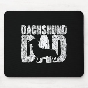 Tapis De Souris Dachshund Papa Wiener Père Fête des pères Vintage