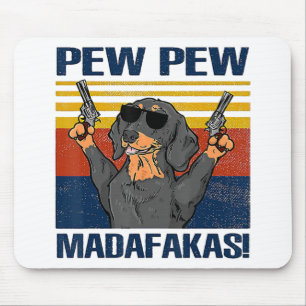 Tapis De Souris Dachshund Pew Pew Vintage