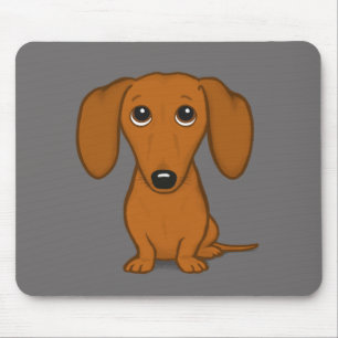 Tapis De Souris Dachshund rouge à courte distance  Mignons Chien 