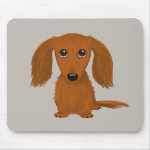 Tapis De Souris Dachshund rouge de longue date  Mignons Chien Wien