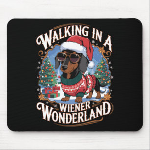 Tapis De Souris Dachshund Santa Hat Costume de Noël Amoureux des c