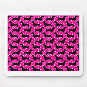 Tapis De Souris Dachshunds Pink Polka